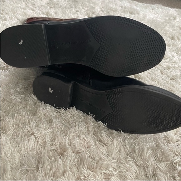 Tommy Hilfiger Black Tan Full Zip Riding Boots Size 6.5 - Picture 5 of 16